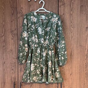 Blu Pepper Olive Green Knit Dress